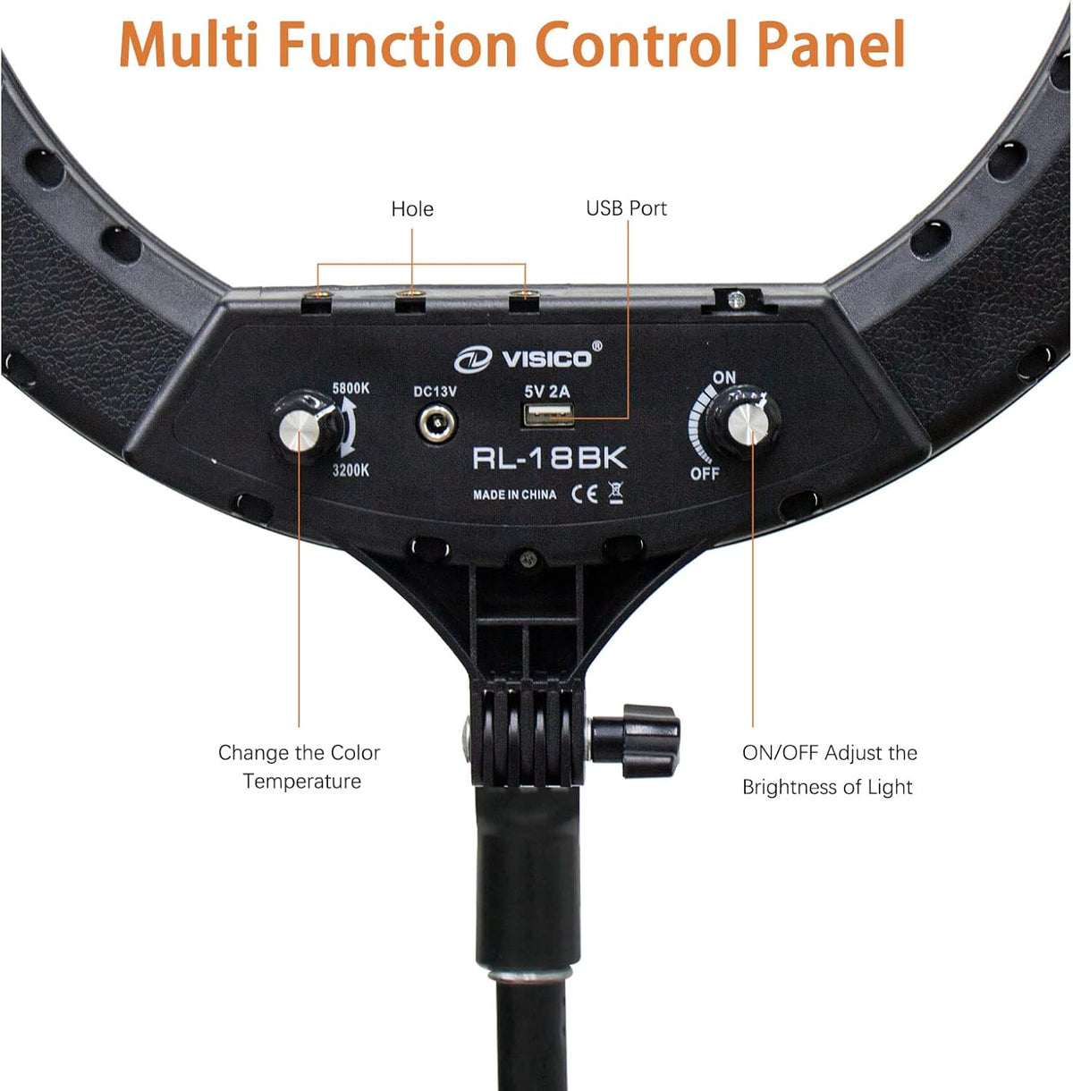 18 Ring Light with Tripod Stand and Phone Holder Y185