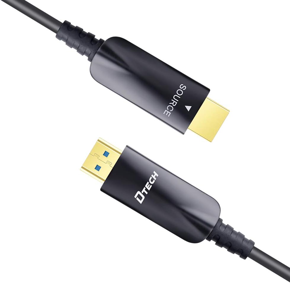 100ft Fiber Optic HDMI Cable 4K 30Hz 1080p 60Hz Black J4308