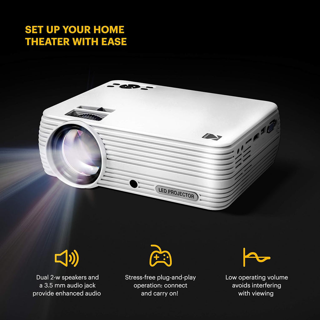 Home Projector with Tripod and Case, 1080p HD J487