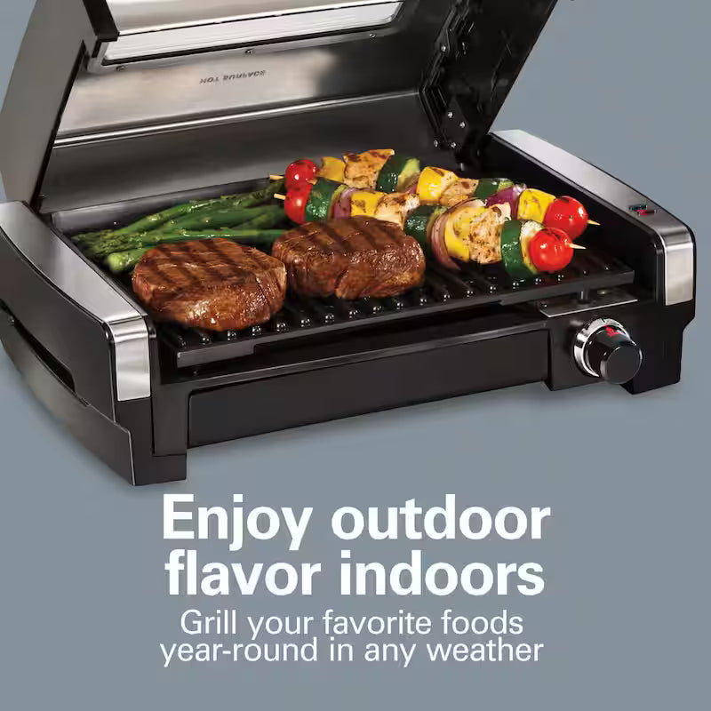 Stainless Steel Indoor Grill with Non-Stick Plates O305594