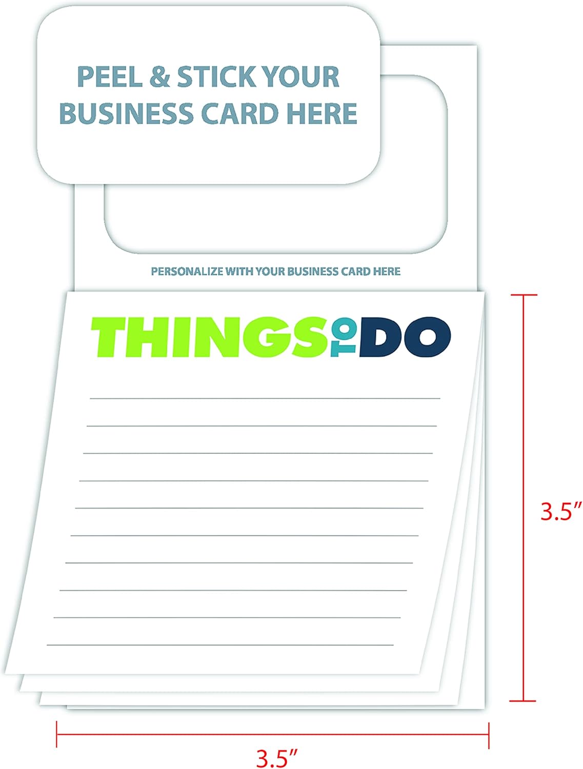 25 Pack Sticky Note Pad with Business Card Holder, 20 Sheets Each O76485