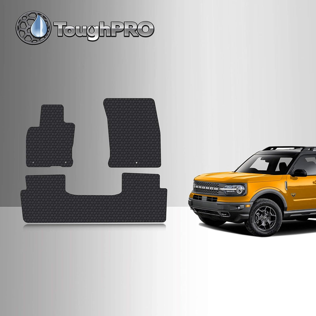 All Weather Heavy Duty Black Rubber Cargo Trunk Mats I40577