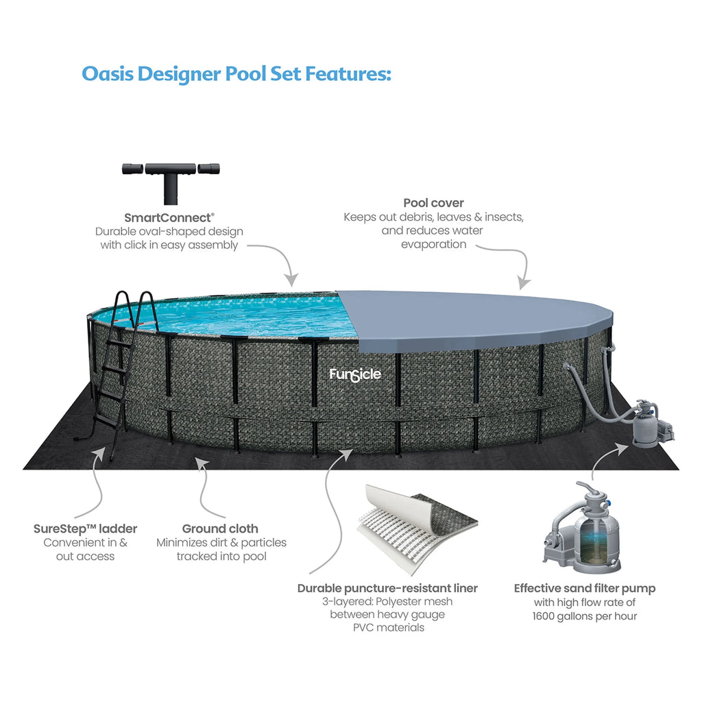 22' x 52 Round Above Ground Swimming Pool M97827