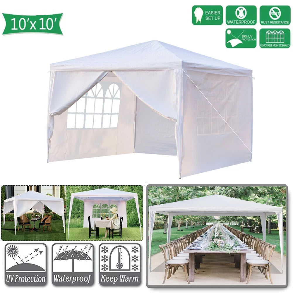 10' x 10' White 4 Sides Waterproof Tent J409936