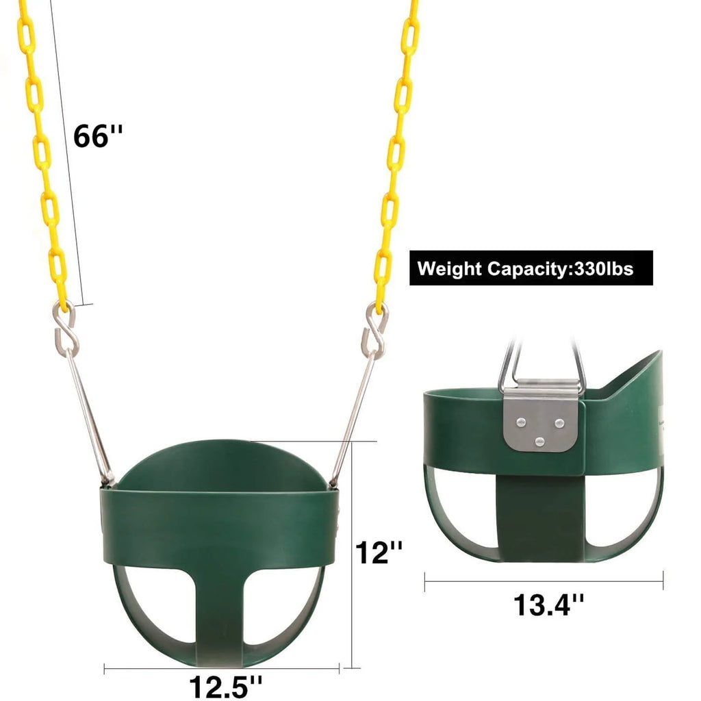 High Back Toddler Bucket Swing Seat with Coated Chains J1176