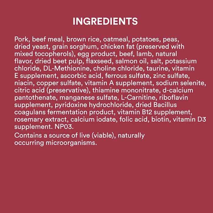 Whole Grains with Pork Beef & Lamb Dry Dog Food B8911