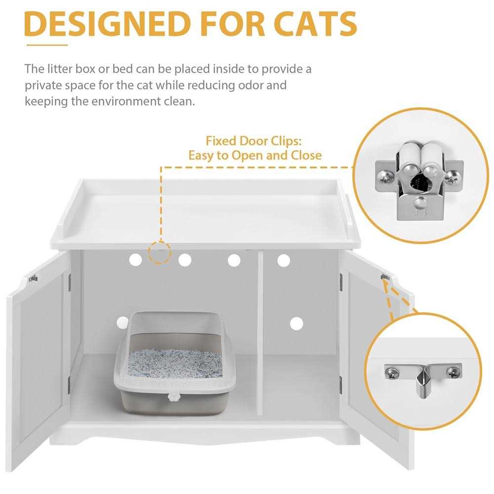 Cat Litter Box Enclosure Wooden Side Table H716