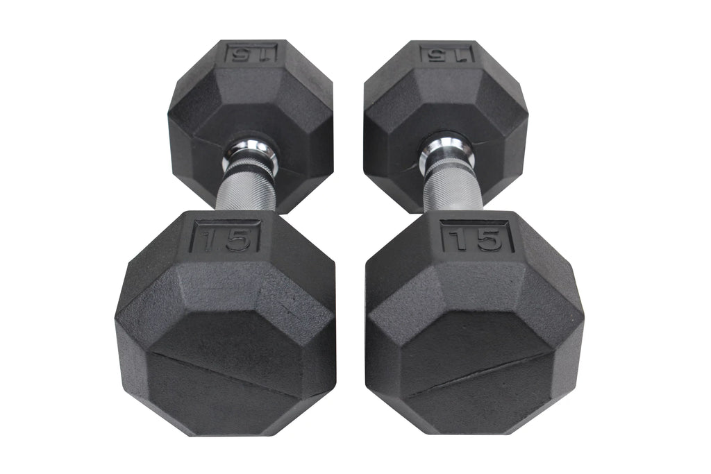 5 Lbs. Pair Rubber Coated Hex Dumbbells P748497