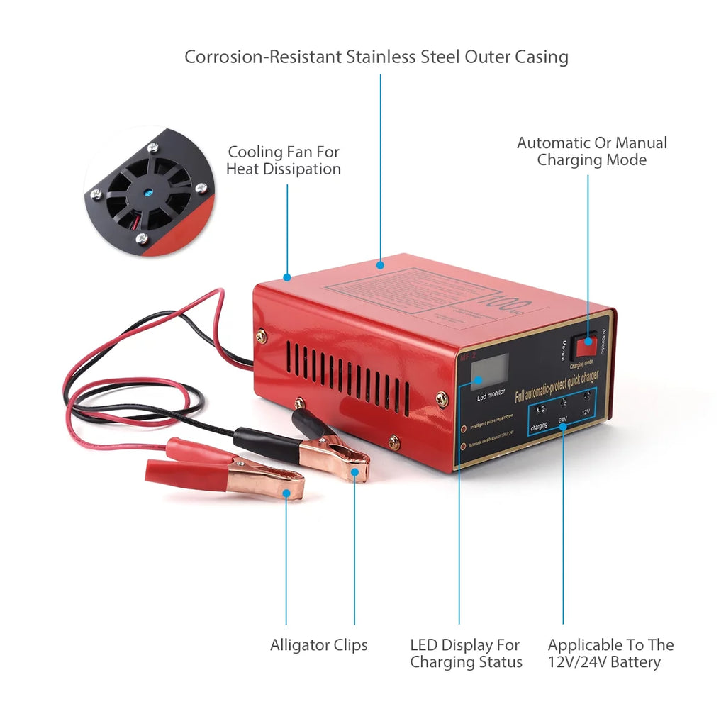 12V/24V Automatic Car Battery Charger S560