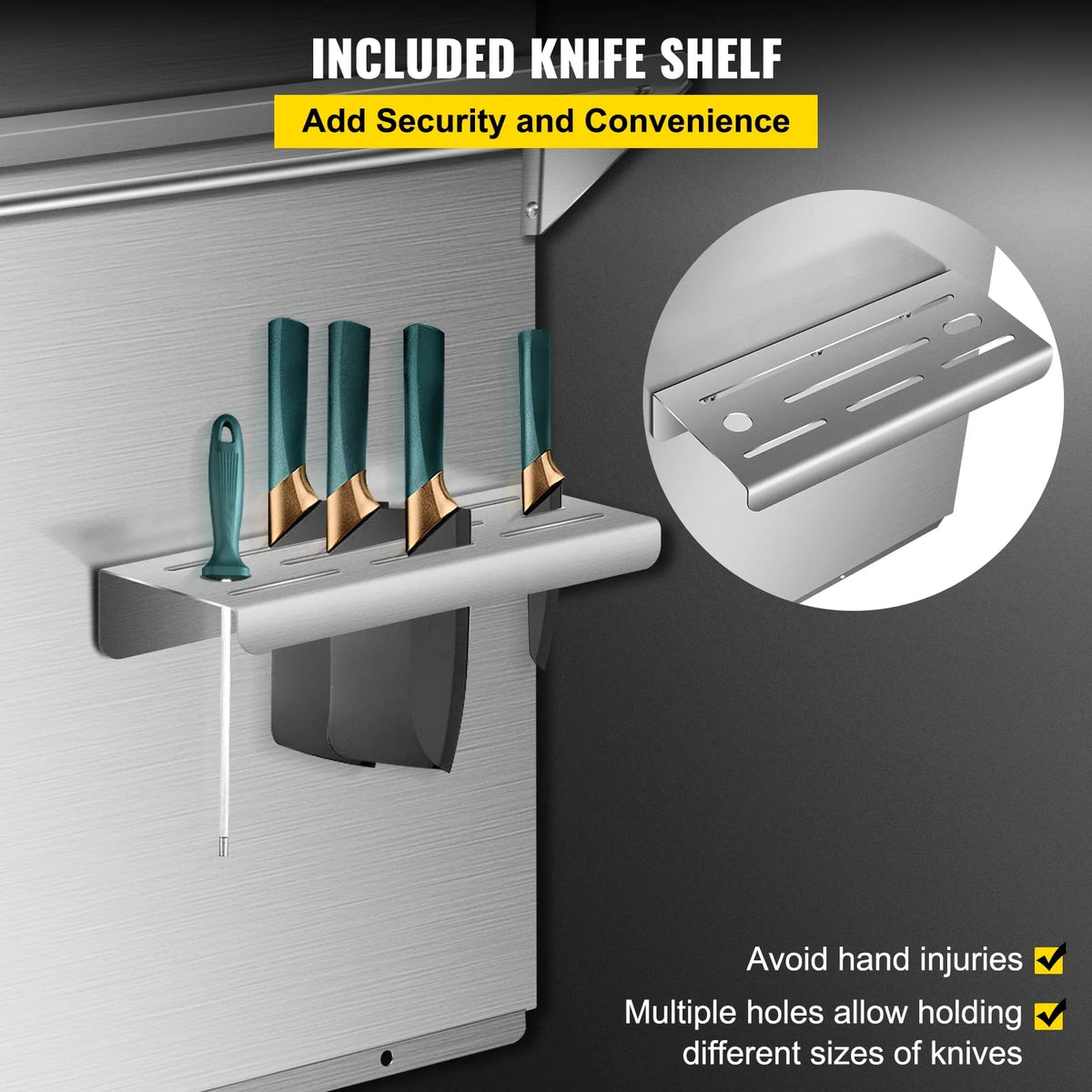 Stainless Steel Range Backsplash with Shelf B878
