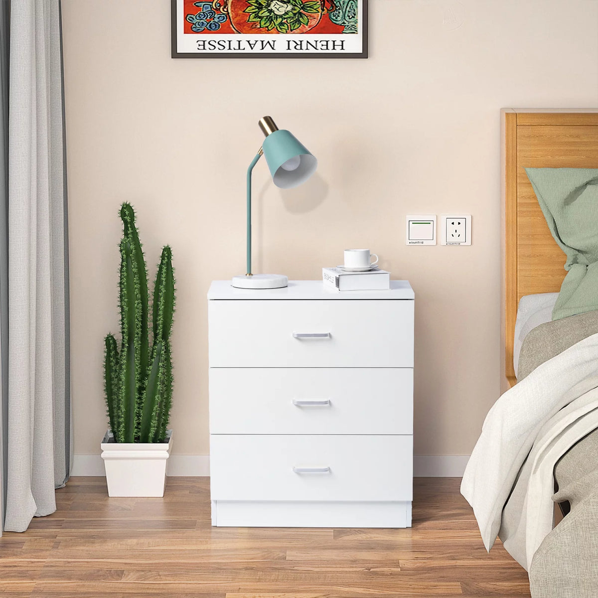 Wooden 3 Drawer Nightstand W478738
