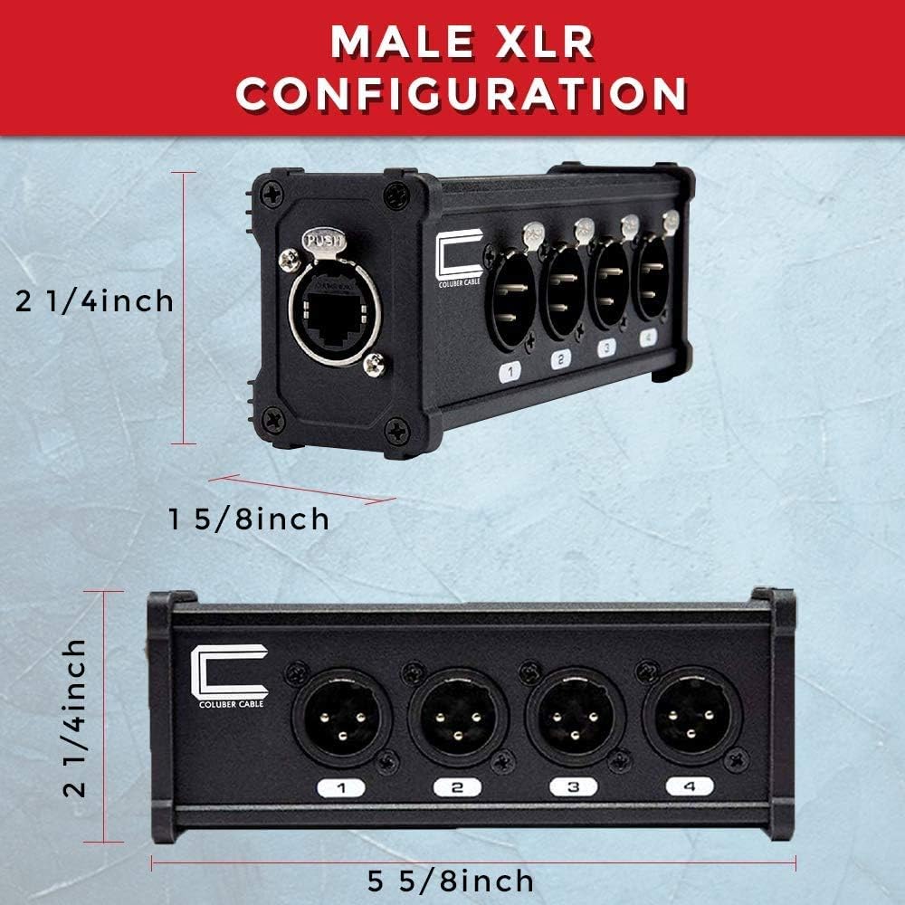 4 Channel XLR to Ethernet Audio Snake Receiver D759