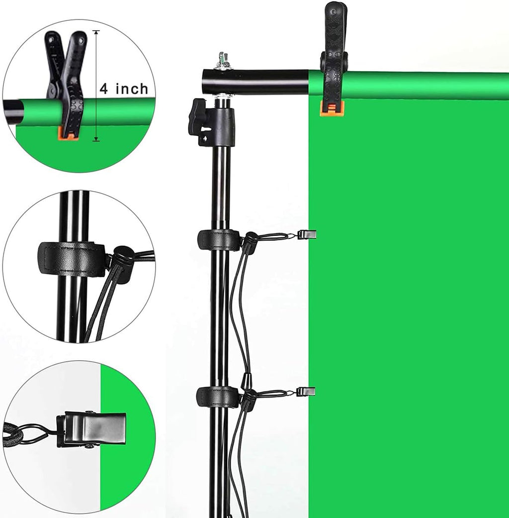 10x8.5FT Backdrop Stand Kit with Spring Clamp, Sand Bag, Carry Bag J372770
