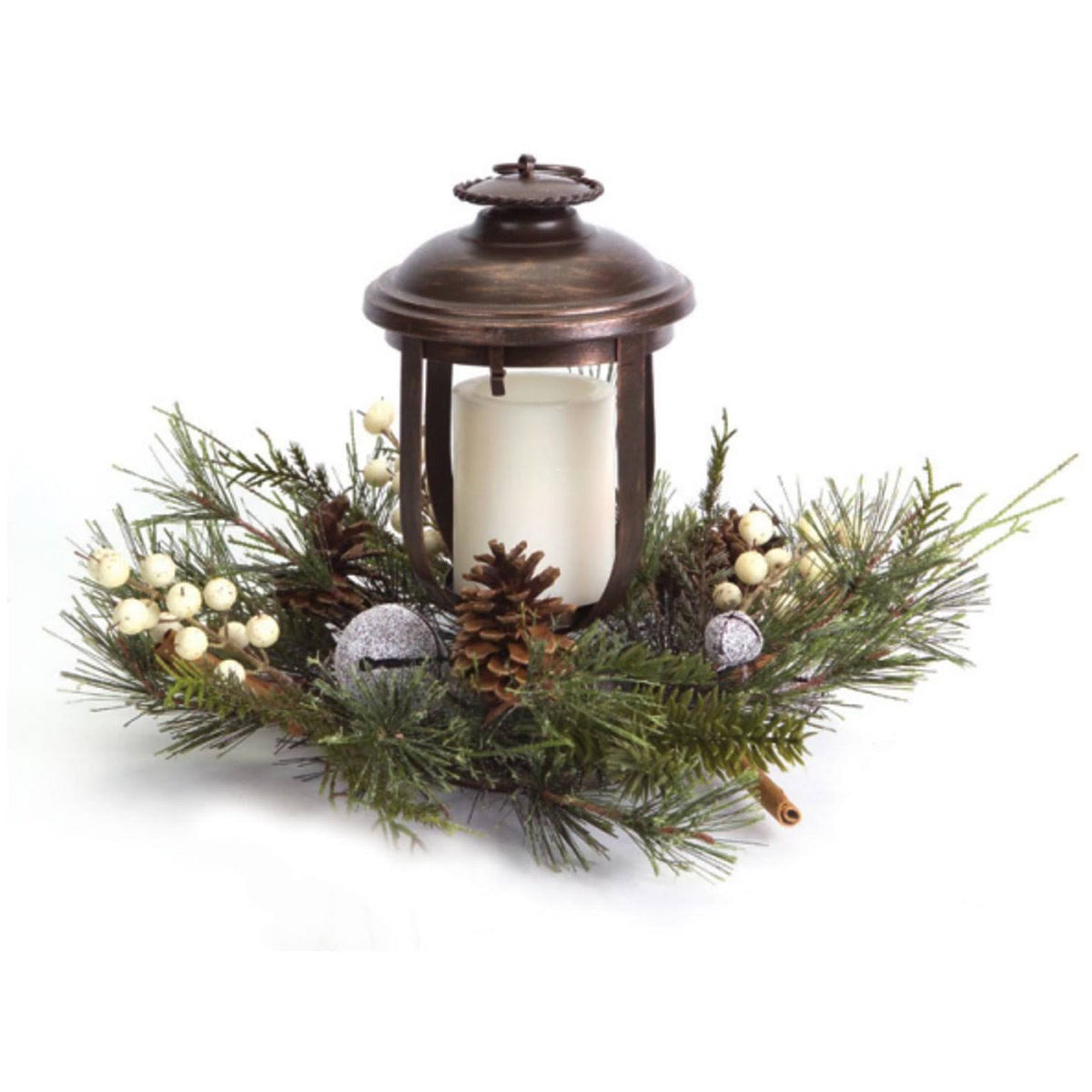 Woodland Inspired Christmas Pillar Candle Holder B3883