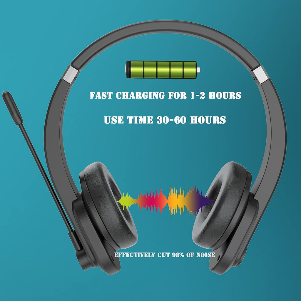 Bluetooth Headset with Microphone Hybrid Active Noise Cancelling Over Ear Headphone B8955