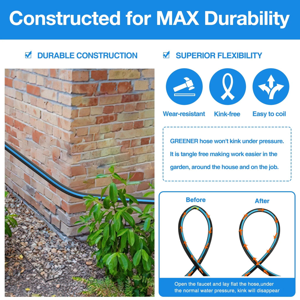 100ft x 5/8 Heavy Duty Garden Hose with Nozzle L86803