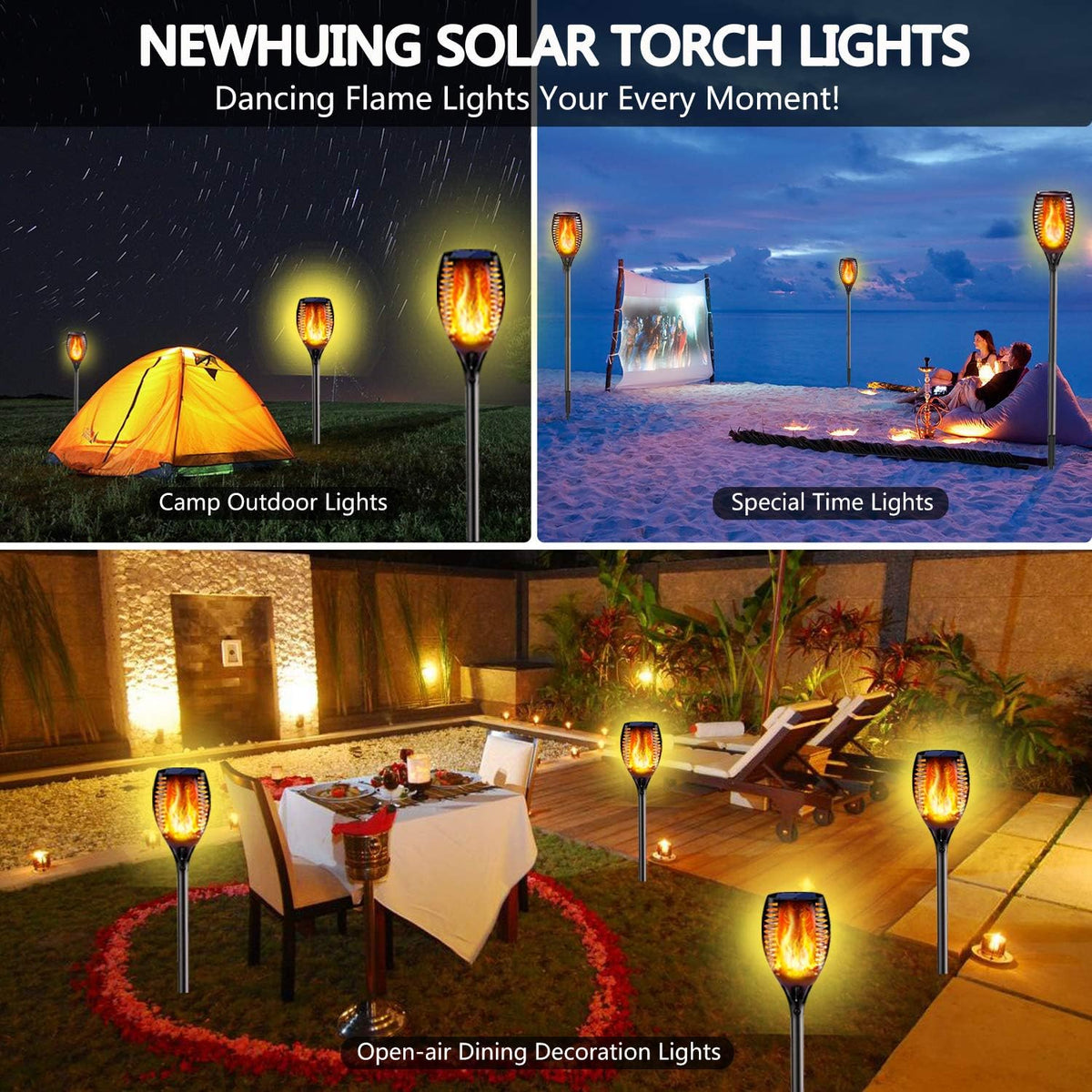 43 inch 96 LED Waterproof Solar Torch Lights F879