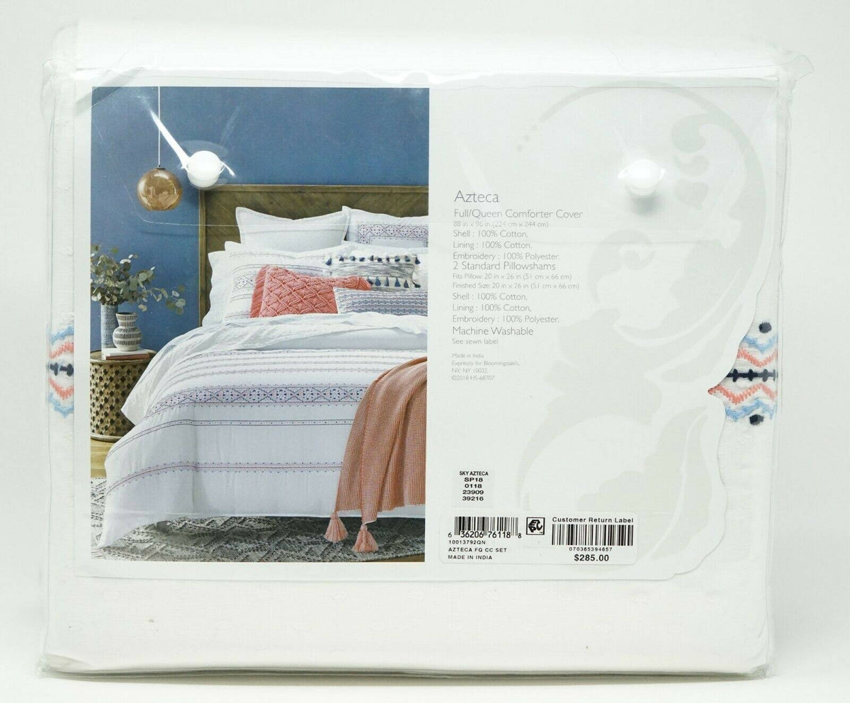 100% Cotton White Full Queen Duvet Cover Set X111641