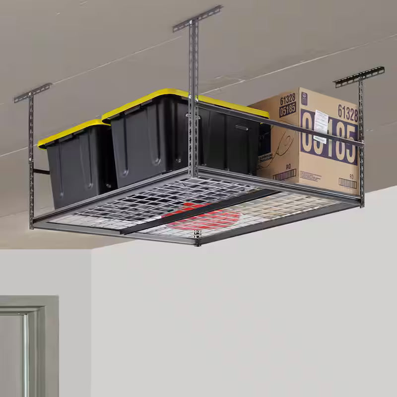 Heavy-Duty Steel Storage Ceiling Rack with Wire Deck Z89790