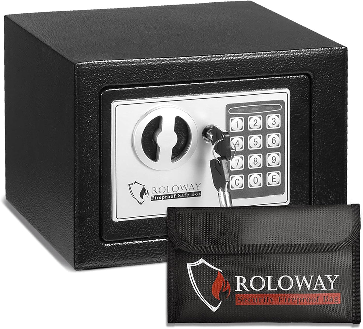 Steel Money Safe Box with Fireproof Money Bag and Digital Keypad V517126