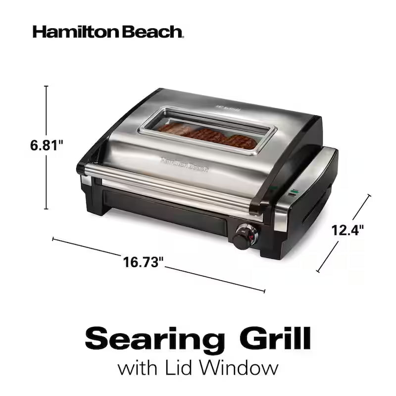 Stainless Steel Indoor Grill with Non-Stick Plates O305594