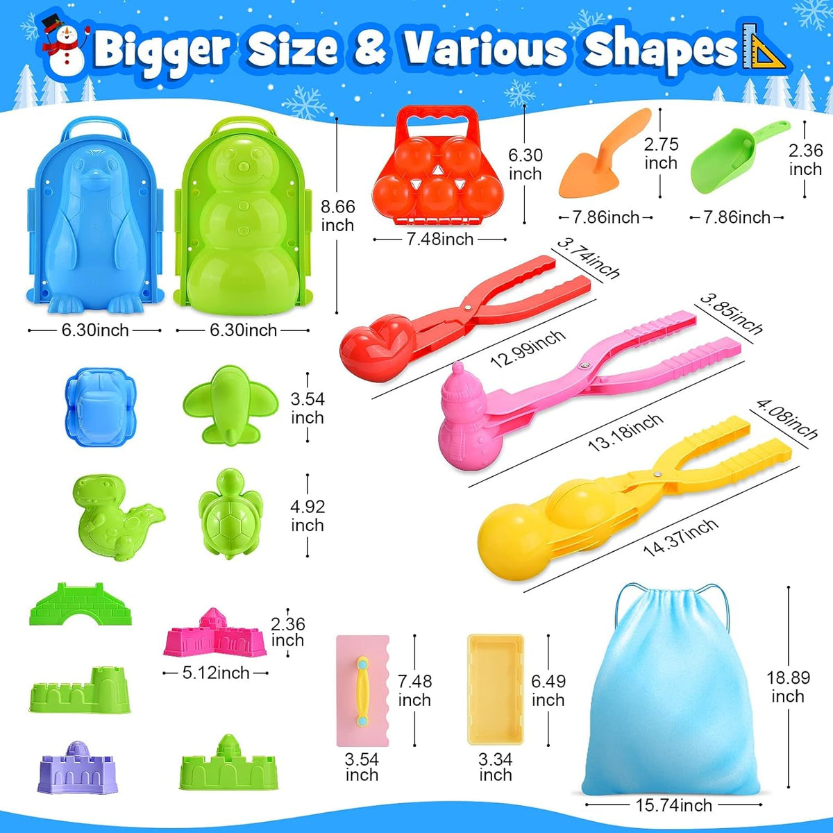 20 PCS Snowball Maker with Carrying Bag Snow Mold X9265