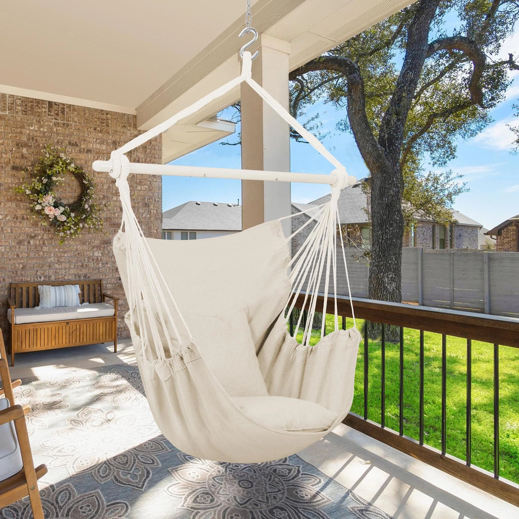 Large Cotton Hammock Chair Swing with Cushions V603