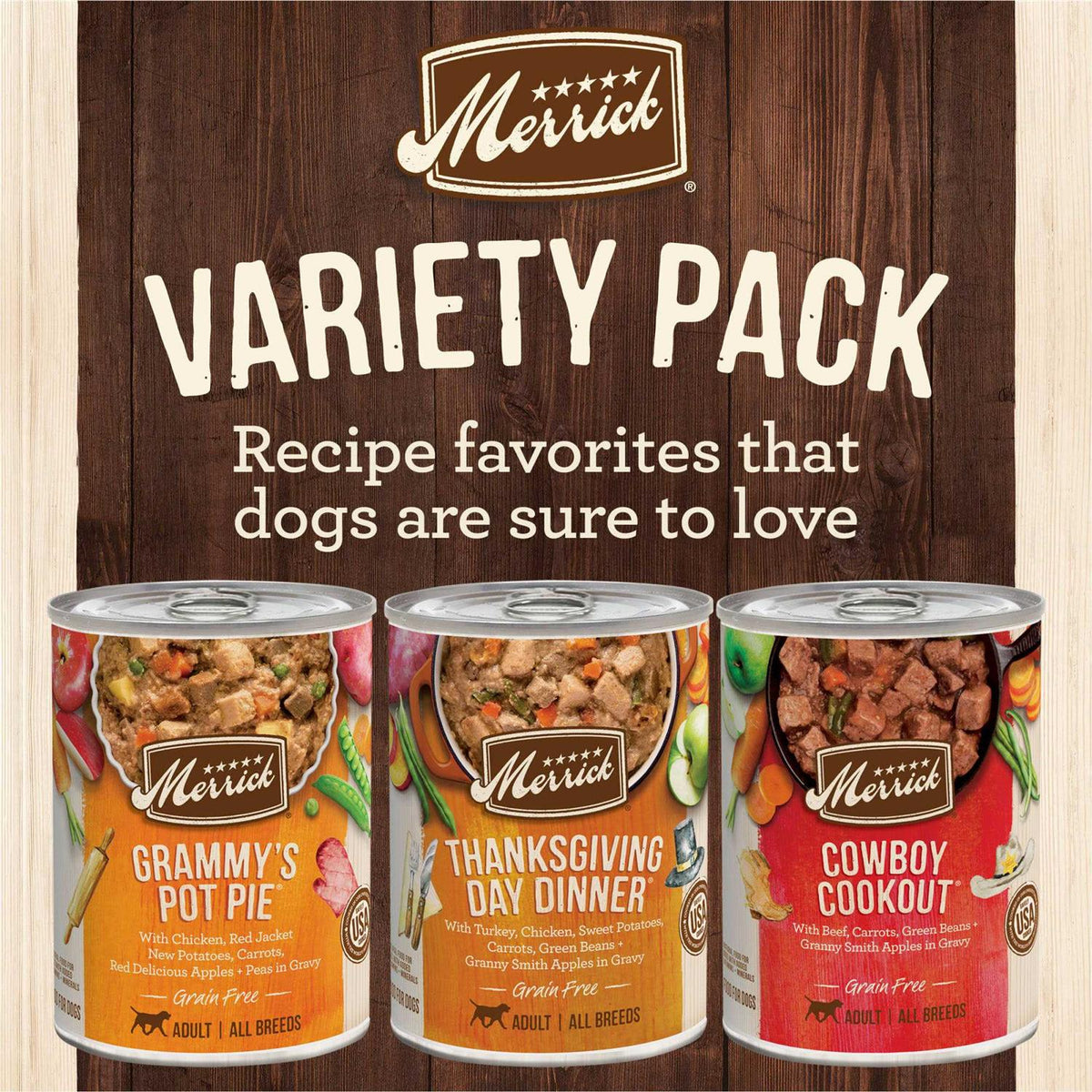 Grain-Free Wet Dog Food Variety Pack E100