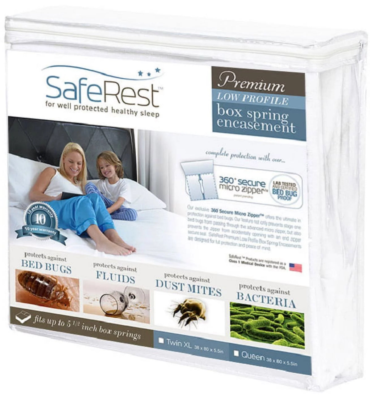 Full Waterproof Hypoallergenic Box Spring Encasement Y11036
