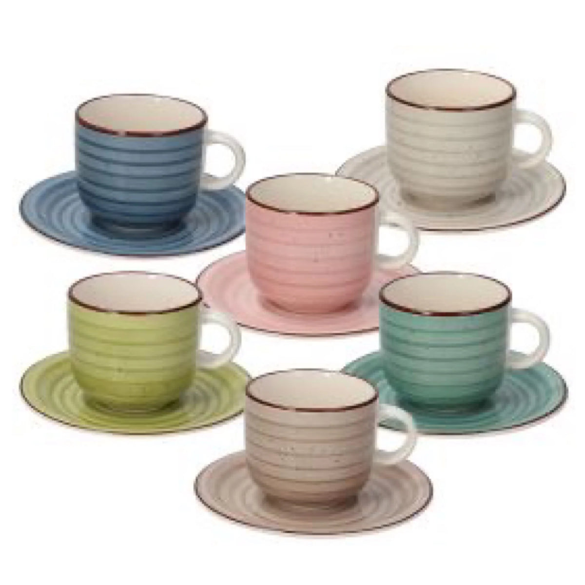 Pastel Tea Cup Set of 6 Pcs P435