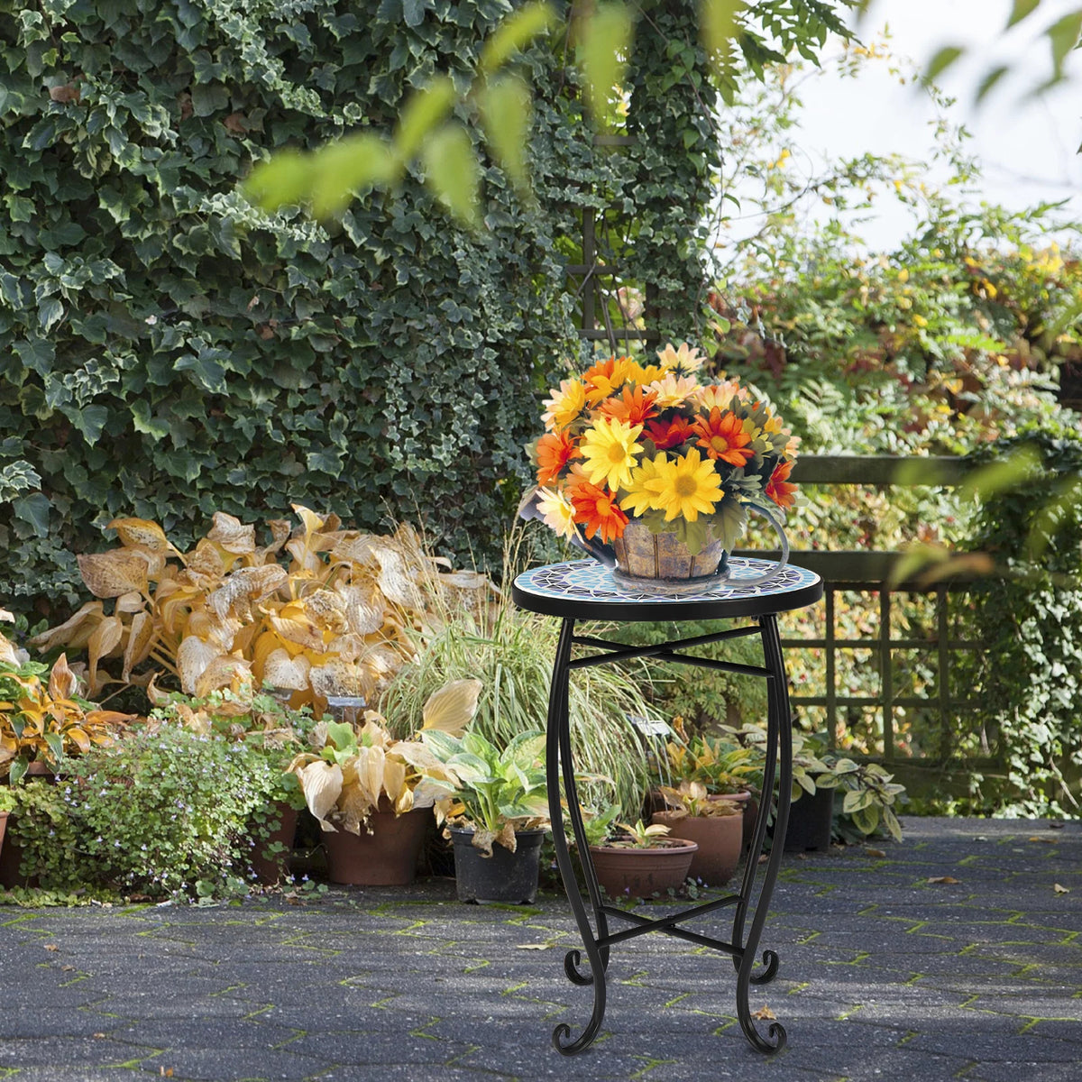 14 Round Mosaic Accent Table J905739