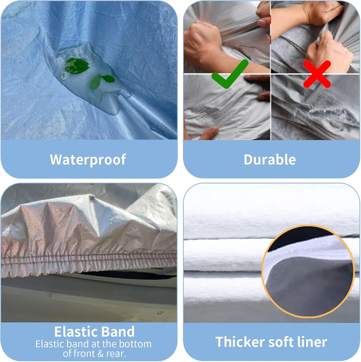 6 Layers SUV Car Cover Waterproof with Zipper Cotton M52702