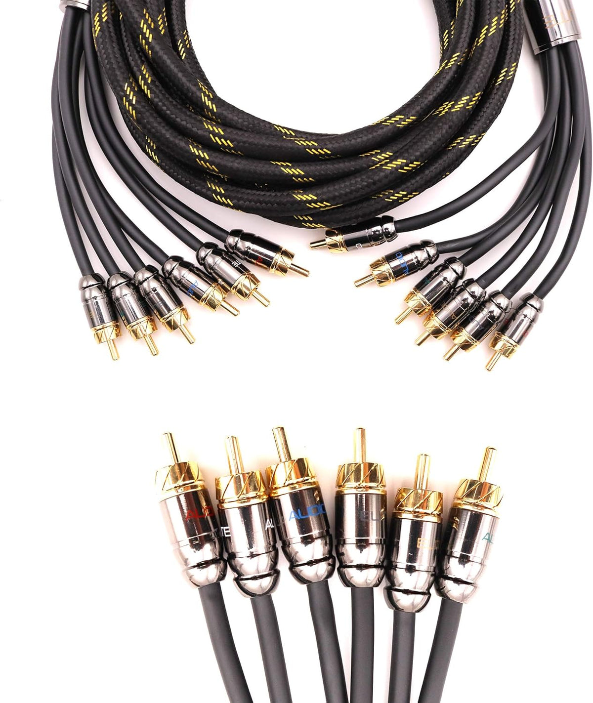 100% OFC Copper 4 Channel 15 ft RCA Audio Interconnect Stereo Cable D11728