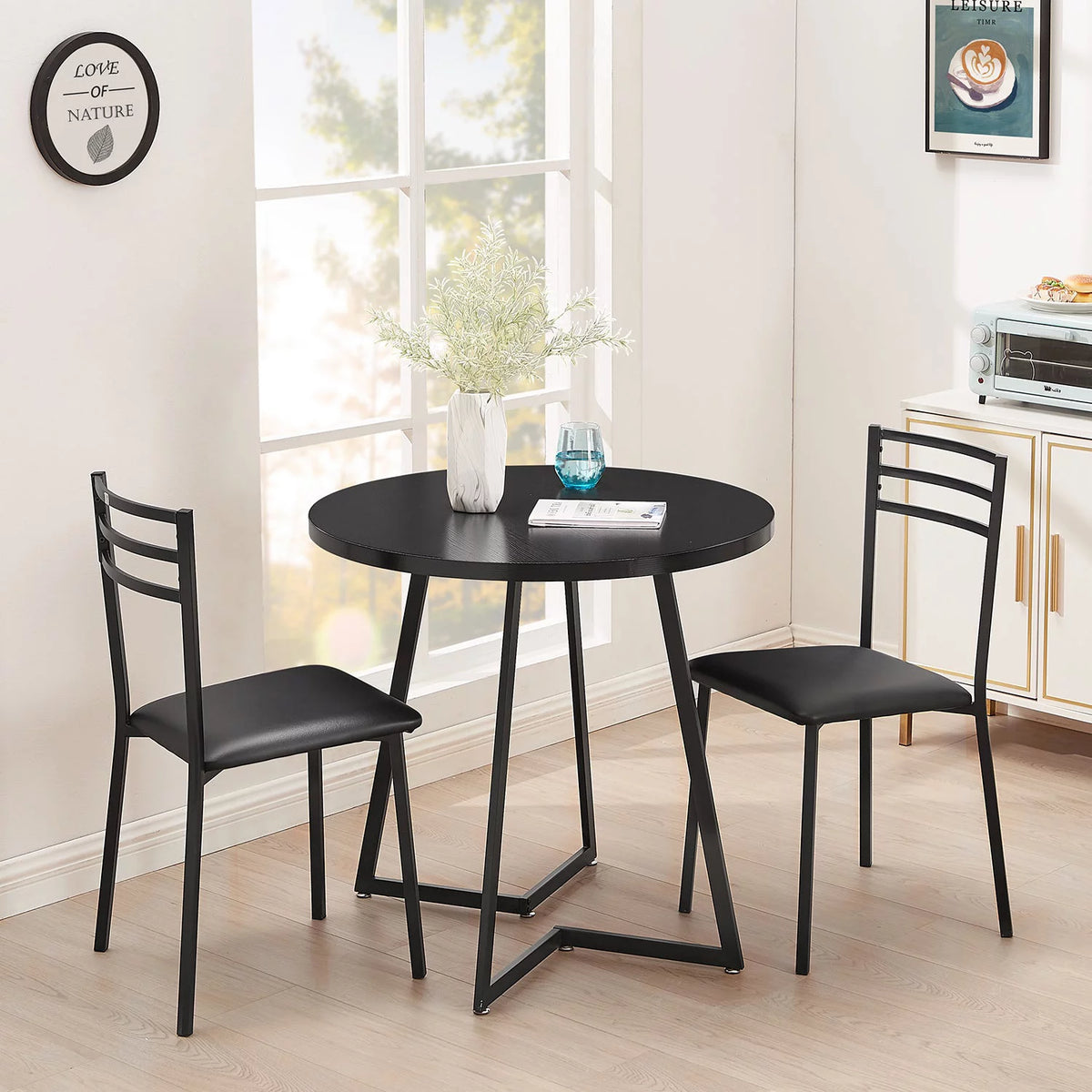 3 Piece Dining Table Set with 2 Chairs R666