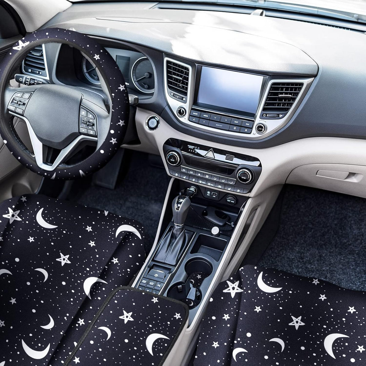 15 Pieces Moon and Stars Car Seat Cover Full Set M655646