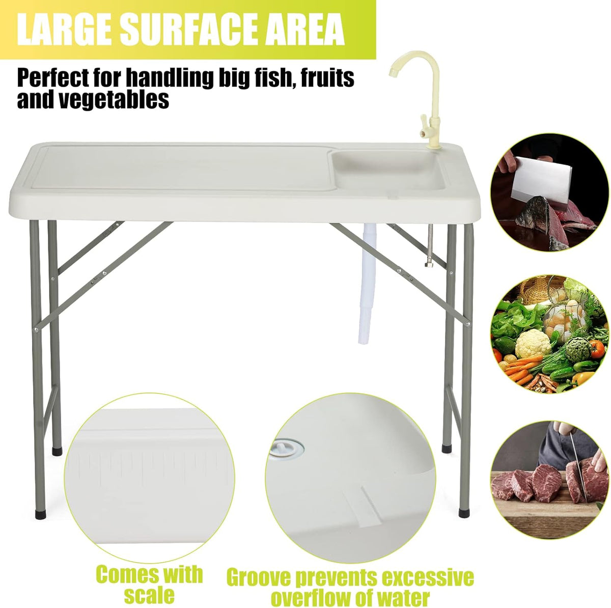 Folding Camping Table with Sink and Faucet R403