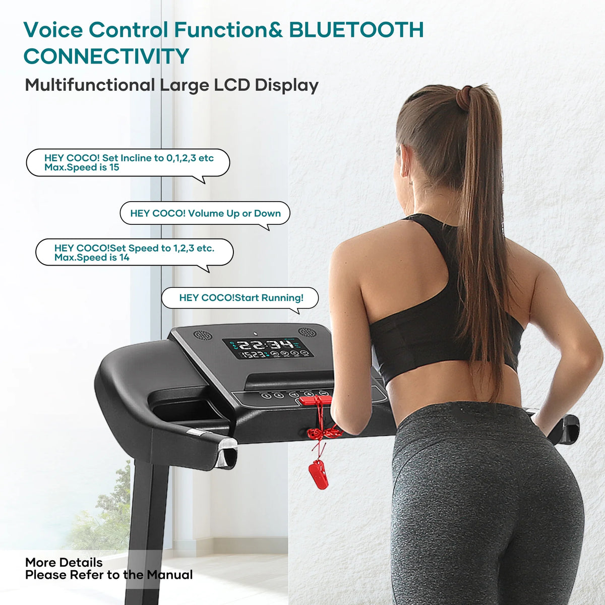 17 Wide Electric Folding Treadmill with Auto Incline H770