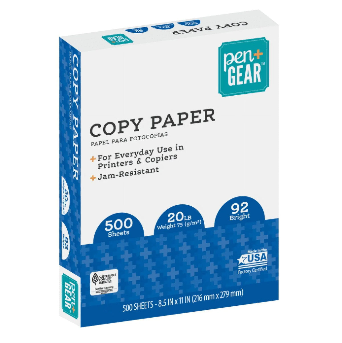 Copy Paper, 8.5 x 11, 92 Bright, White, 20 lb., 1 Ream (500 Sheets) B642
