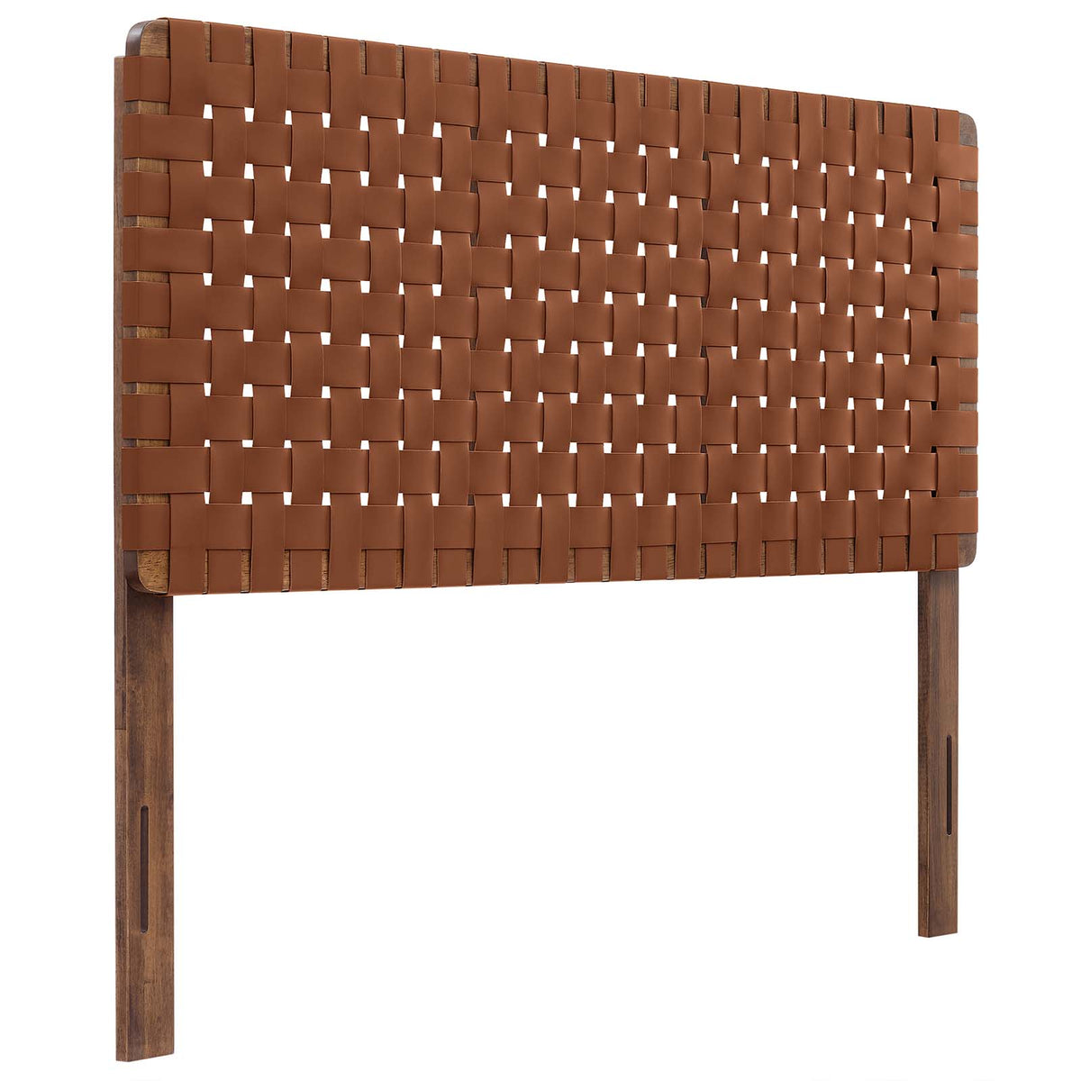 Full Vegan Leather Headboard in Walnut Brown T26206