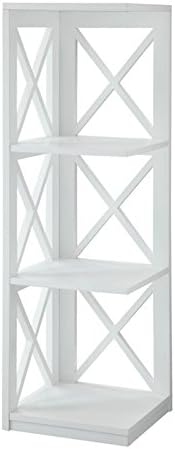 3 Shelf Corner Bookcase in White R223