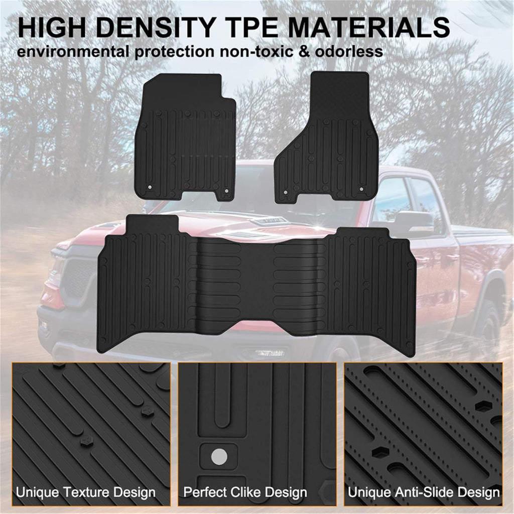 All Weather TPE Floor Mats Front & Rear 2 Row Set V174