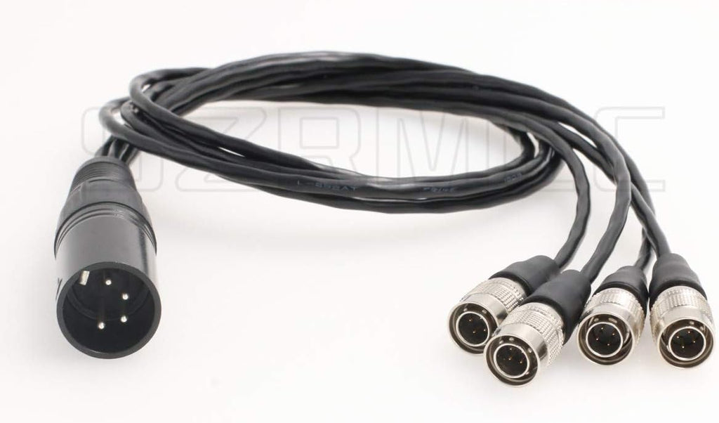 XLR 4 Pin Male to 4 Split Hirose 4 Pin Male Power Cable Q97119