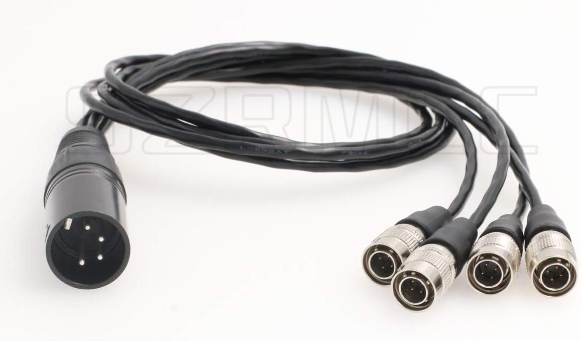 XLR 4 Pin Male to 4 Split Hirose 4 Pin Male Power Cable Q97119