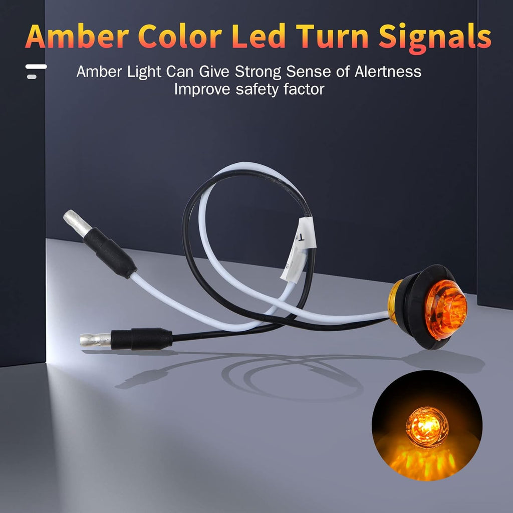 ATV/UTV Turn Signal Kit with Toggle Switch Horn Kit Amber Light 4Pcs R9158