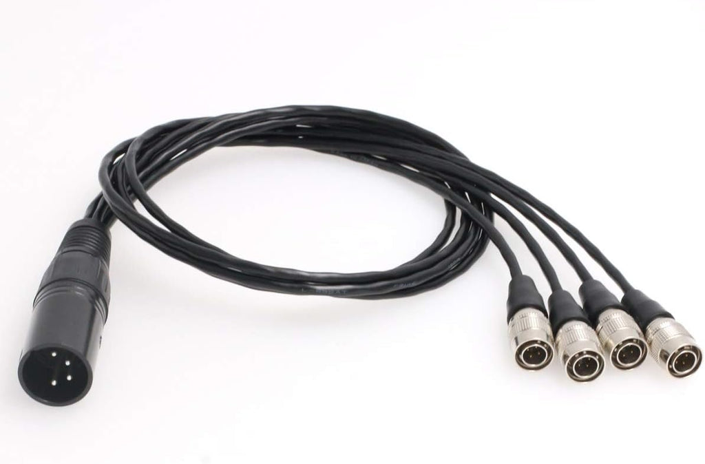 XLR 4 Pin Male to 4 Split Hirose 4 Pin Male Power Cable Q97119
