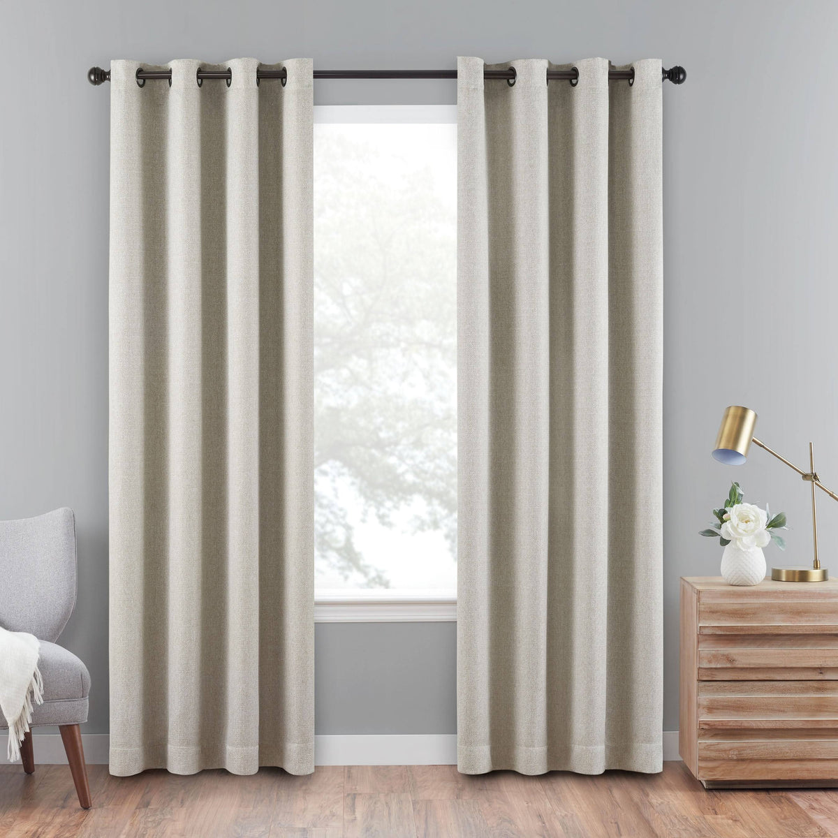 Blackout Window Panel 95 Inches Linen K18871