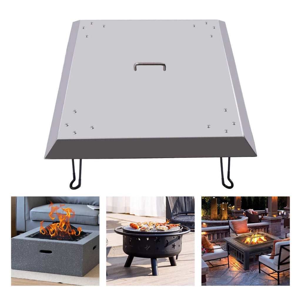 Stainless Steel Square Fire Pit Heat Deflector V489192
