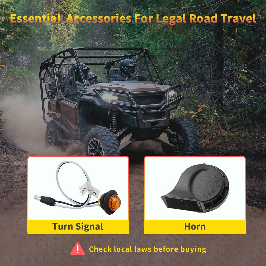 ATV/UTV Turn Signal Kit with Toggle Switch Horn Kit Amber Light 4Pcs R9158
