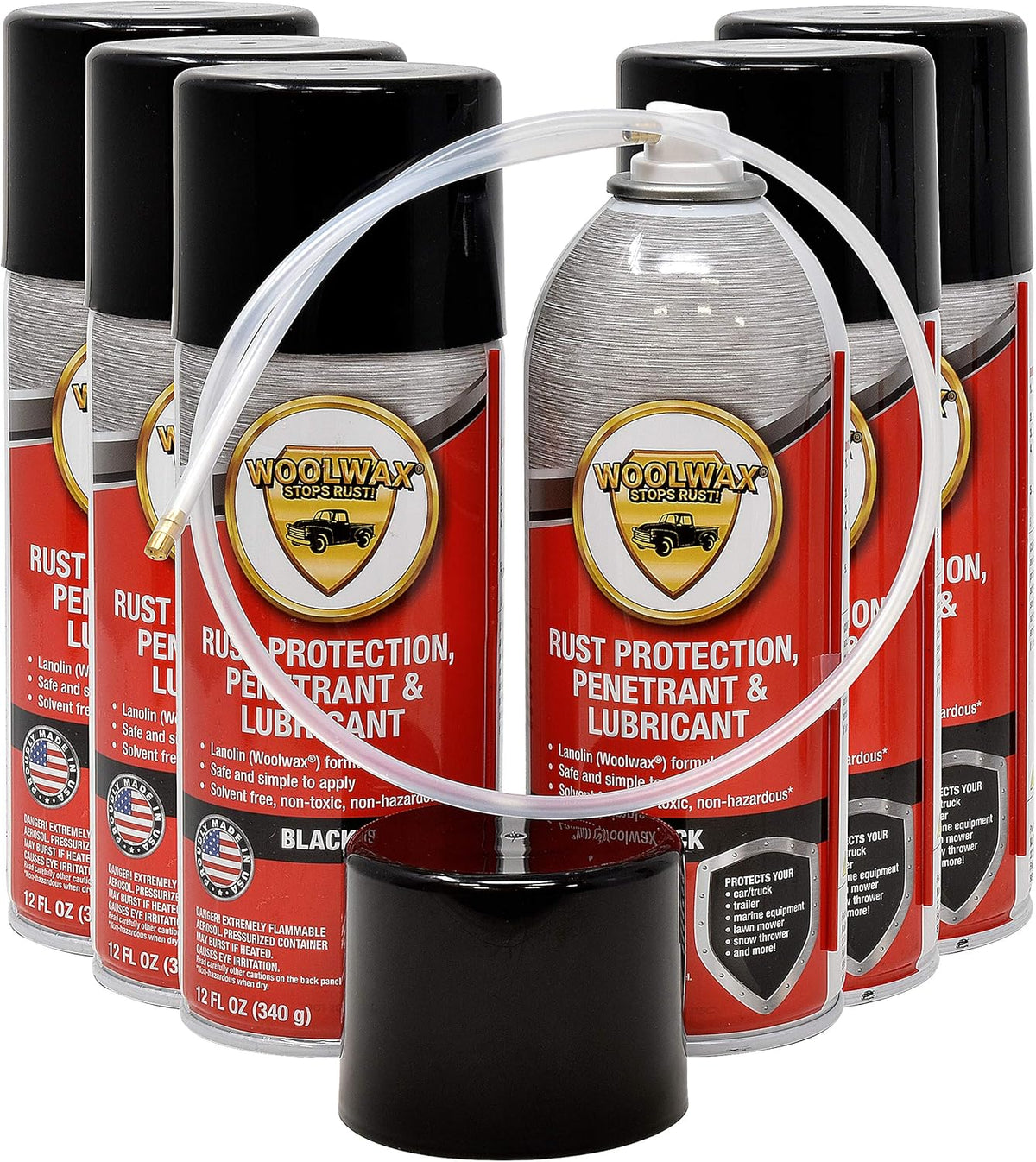 12 Oz Black Aerosol Spray Can 6 Pack I975