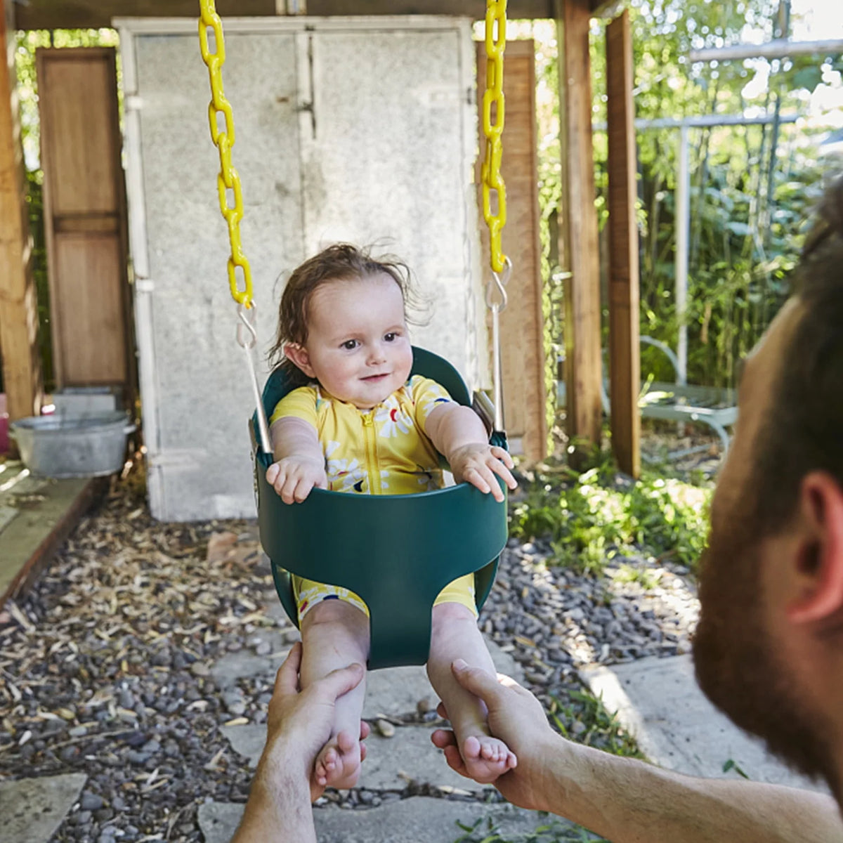 High Back Toddler Bucket Swing Seat with Coated Chains J1176